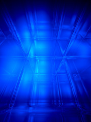 Poster - Blue abstract 3D space  background - computer generated