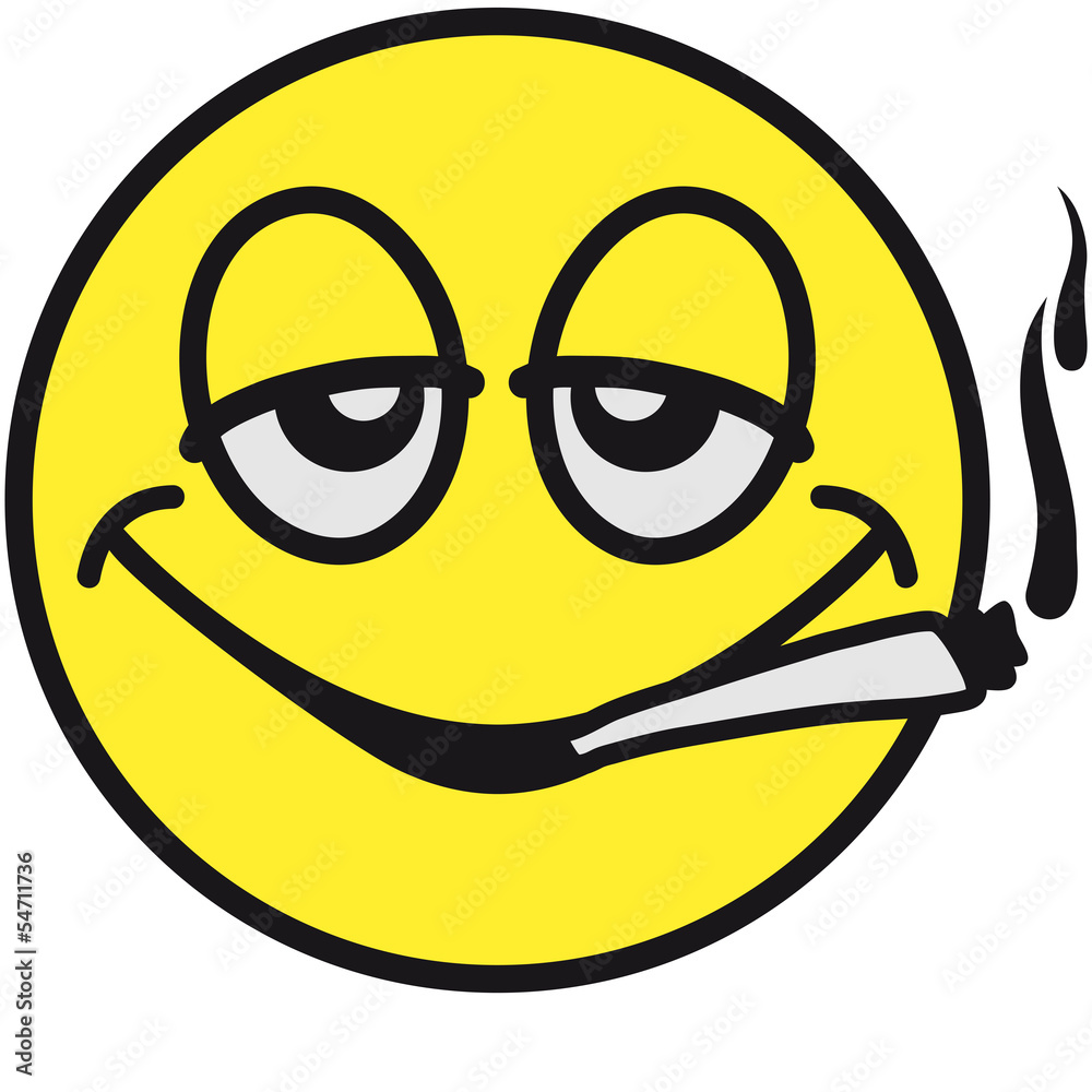 Smoking Smiley Stock Illustration