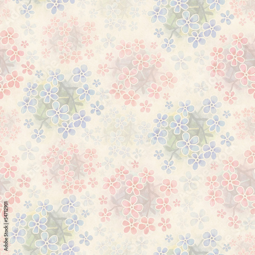 Naklejka ścienna Watercolor floral seamless pattern