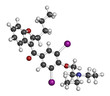 © molekuul.be - Amiodarone antiarrhythmic drug, chemical structure.