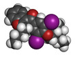 © molekuul.be - Amiodarone antiarrhythmic drug, chemical structure.