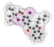 © molekuul.be - Amiodarone antiarrhythmic drug, chemical structure.