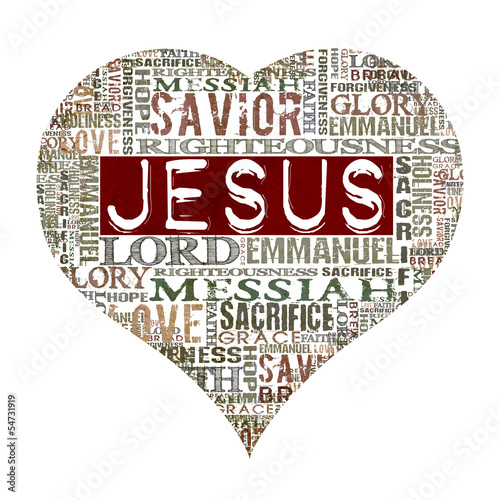 Plakat na zamówienie I love Jesus Religious Words isolated on white