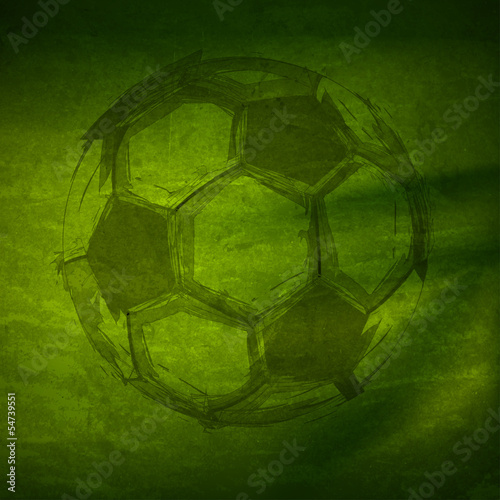 Naklejka - mata magnetyczna na lodówkę Vector Watercolor Soccer Ball, easy all editable