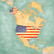Map of North America – USA (vintage series)