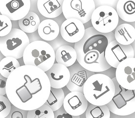 Poster - Social network life concept with cloud reference.