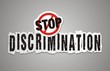 stop discrimination poster, beckdrop, banner
