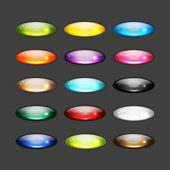Poster - Set of glossy button icons for your design