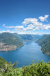 Alpine view of mountains at Lake Lugano
