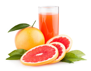 Poster - ripe grapefruit with juice