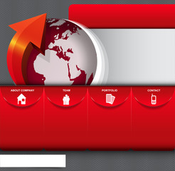 Aufkleber - Vector abstract background with icons and continents for company