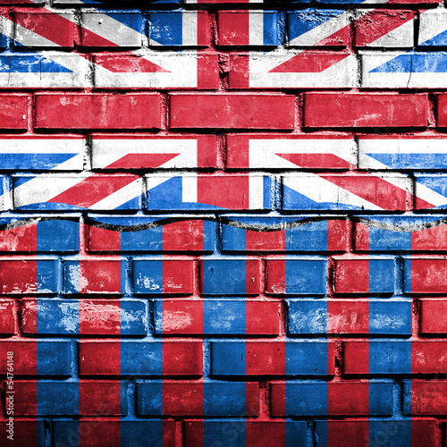 Naklejka - mata magnetyczna na lodówkę grunge British flag