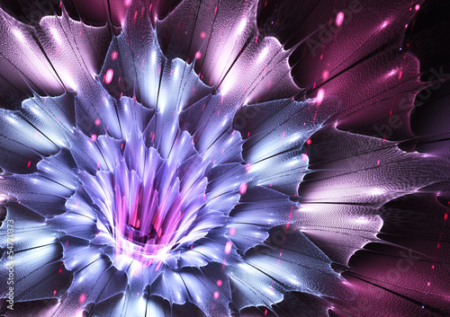 Naklejka - mata magnetyczna na lodówkę Blue abstract flower flower