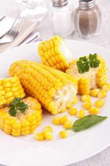 two corn on plate