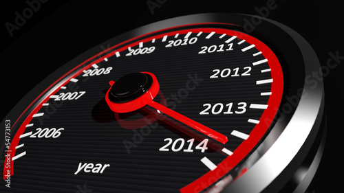 Foto-Banner aus PVC - Conceptual 2014 year speedometer (von viperagp)