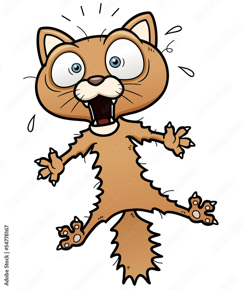 Vector illustration of scared cartoon cat Stock Vector | Adobe Stock