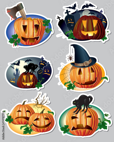 Fototapeta na wymiar Halloween stickers