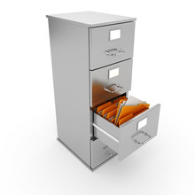 3d File Cabinet On White Background