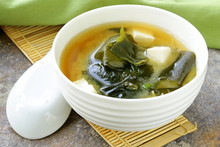 Japanese Miso Soup With Tofu And Seaweed