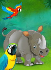 Wall Mural - Cartoon tropical or safari - illustration