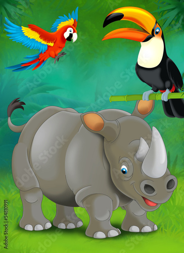 Nowoczesny obraz na płótnie Cartoon tropical or safari - illustration