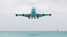 ST MARTIN, ANTILLES - JULY 19, 2013: Boeing 747 Aircraft In Is L