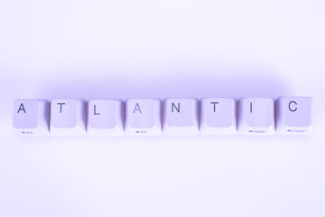Fototapete - Atlantic word written with computer buttons