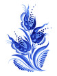 blue flower composition