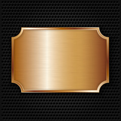 Bronze texture plate, vector illustration