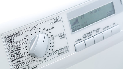 Front panel of a modern washing machine