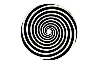 Black and white hypnotic whirlpool shape