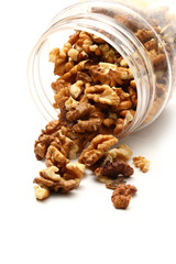 Wall Mural - Heap of walnuts in container