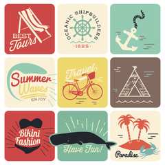 Wall Mural - 9 Retro background for Summer designs