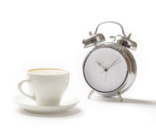 Cup Of Coffe And Alarm Clock