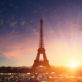 Fototapeta Boho - Paris cityscape at sunset - eiffel tower