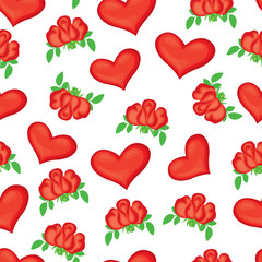 Wall Mural - Romantic seamless pattern