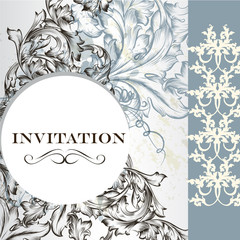 Wall Mural - Elegant invitation card in vintage  style