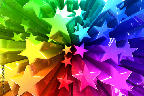 Colorful burst of stars
