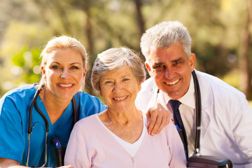 Sticker - healthcare workers and senior patient