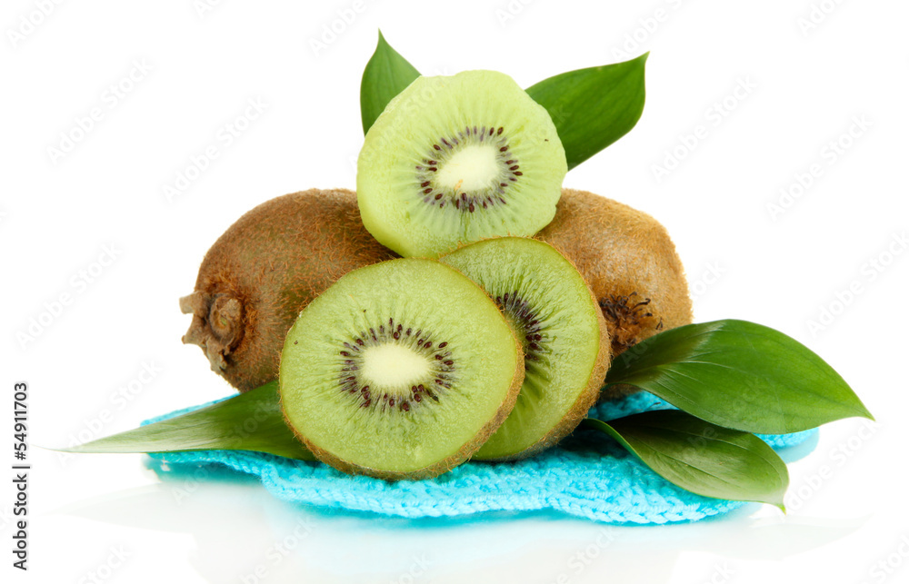 Ripe kiwi isolated on white