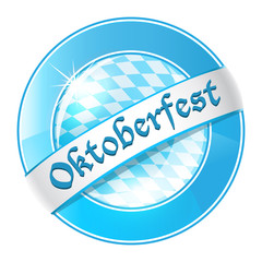 Wall Mural - Oktoberfest round banner with ribbon