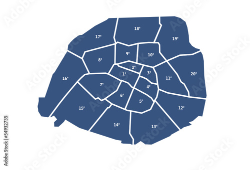 Obraz na płótnie Arrondissements de Paris
