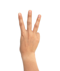 women hand sign.