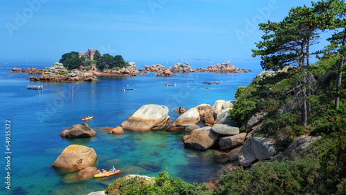 Fotografia  Littoral granitique à Perros-Guirec, Bretagne.