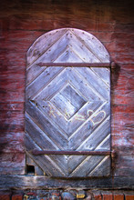 Old Wooden Door With Painted Heart On It