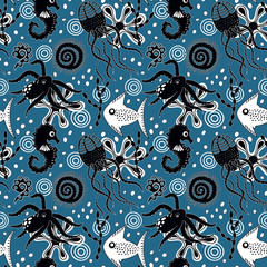 Poster - Sea seamless pattern