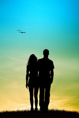 Poster - Couple at sunset