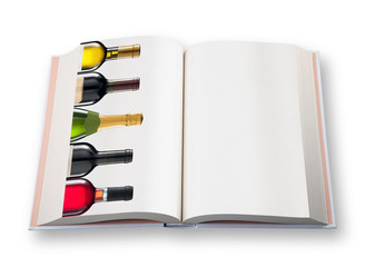 Open  book (with  five wine bottle)