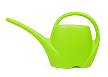 Green Watering Can Isolated On White Background
