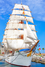 The Sailing Ship In The Yokohama Dock Yard.